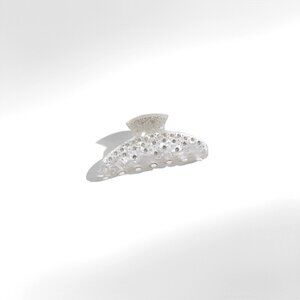 Medium Acetate Hair Claw Clip – Milky Clear Crystal, Strong Hold